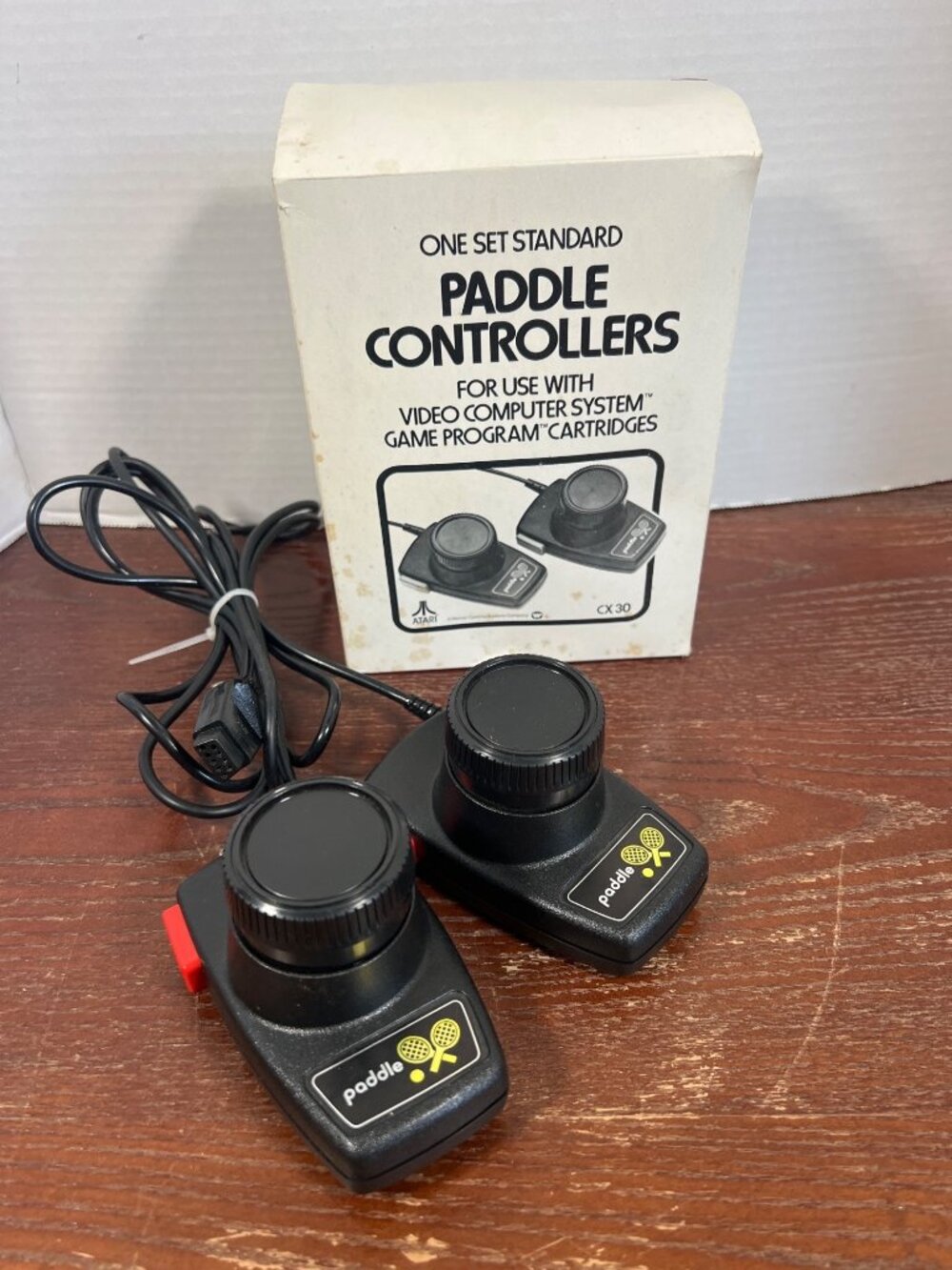 Atari CX30 Paddle Controllers Set For Video Computer System Game Program Cartrid